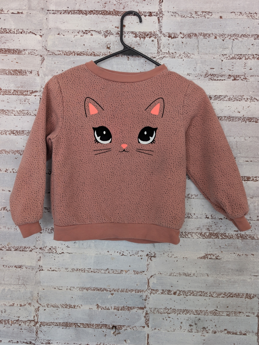 H&M Dusty Pink Cat Face Sweatshirt